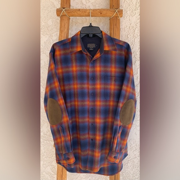 PENDLETON MEN'S PLAID ELBOW-PATCH TRAIL SHIRT / BRAND NEW - Picture 2 of 6